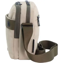 DISCOVERY Schultertasche "Downtown", Damen, Gr. B/H/T: 18,5cm x 18,5cm x 7cm, beige (sand), Kunstfaser, mehrfarbig, Taschen Schultertasche, mit RFID-Sicherheitsfach
