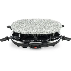 H.Koenig RP85 Raclette-Gerät / 8 Personen / Naturstein-Grillplatte / mit Pfännchen / 900 W / schwarz