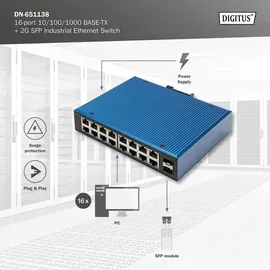 Digitus Industrial DN-651138 16+2 Port Gbit Ethernet