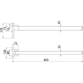 EMCO Loft Stützklappgriff Haltegriff 850 mm chrom