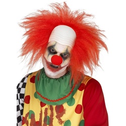 Smiffys Kostüm-Perücke Clownsperücke mit Stirnglatze, ES ist ein Clown! rot