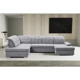 werk2 Wohnlandschaft »Kordula-New U-Form«, Sofa in U-Form mit Schlaffunktion & Bettkasten, Schlafcouch