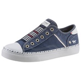 Mustang Shoes Schlupfschuh, Freizeitschuh, Slip-On Sneaker Slipper, Schlupfschuh, Freizeitschuh mit praktischem Gummizug blau 45 EU