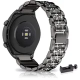 AireWiki Armband Kompatibel mit 20mm/ 22mm Watch Armband Edelstahl Für Herren Damen Elegant Metall Uhrenarmband Für 20mm/ 22mm Watch (Schwarz,20mm)