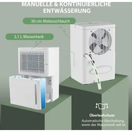 Costway Luftentfeuchter 12L/Tag 24H Timer, Raumentfeuchter 2,2L Wassertank Dehumidifier Haushaltsentfeuchter leise für Räume bis zu 15 m2