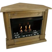 Gelkamin Ethanolkamin Kaminofen Eckkamin Rafael Premium - Eiche - Braun