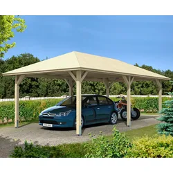Einzelcarport SKANHOLZ "Taunus", beige (natur), H: 218cm, Carports