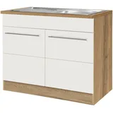 KOCHSTATION Spülenschrank »KS-Wien«, Breite 100 cm, inkl. Einbauspüle, weiß