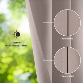 Blumtal 2er Set: Blickdicht - Thermovorhang – Kälteschutz – Taupe - Taupe