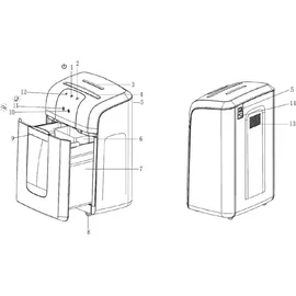 bonsaii 3S16 Aktenvernichter, bis zu 12 Blatt Papier, Partikelschnitt (Sicherheitsstufe P-4)