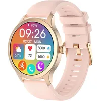 Smartwatch Herren mit Telefonfunktion 1,3'' Rund Fitnessuhr 100+ Sportmodi & Zifferblätter,Herzfrequenz,SpO2,Schrittzähler,Schlafmonitor, Android... - Rosa