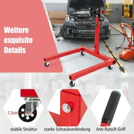 Costway Motorheber Metall 83 cm x 84,5 cm x 97 cm rot