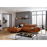 W.Schillig Ecksofa »piedroo, Designsofa mit tollem Sitzkomfort, bequem und elegant, L-Form«, Kopfteilverstellung, wahlweise mit Sitztiefenverstellung, Breite 303cm braun