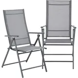 [en.casa] Kalamata Gartenstuhl 57 x 105 x 68 cm hellgrau 2 St.