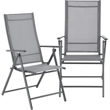 [en.casa] Kalamata Gartenstuhl 57 x 105 x 68 cm hellgrau 2 St.