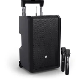 LD SYSTEMS ANNY 10 HHD 2 B8-10" Mobiler Bluetooth PA-Lautsprecher mit Akku, Mixer und 2x Funkmikrofon, schwarz