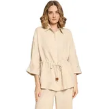 Cartoon Leinenjacke mit Tunnelzug beige 38