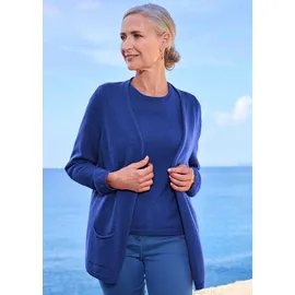 GOLDNER Cardigan in langer offener Form Blau 23