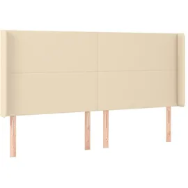 vidaXL Boxspringbett mit Matratze & LED Creme 160x200 cm Stoff