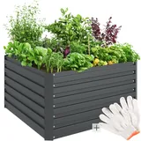 Tectake Hochbeet 100 x 100 x 56 cm Verzinkter Stahl