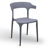 Stuhl California Kunststoff Grau Stapelbar Modell Comfort