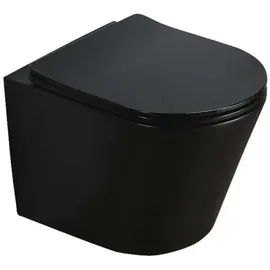 Duschmeister Nakia Wand-WC mit WC-Sitz Schwarz Matt