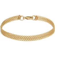 Elli Armband Breit Glieder Basic goldfarben 19 cm