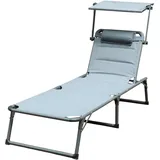 prestige home living outdoor Sonnenliege 193 x 67 x 48 cm Grau