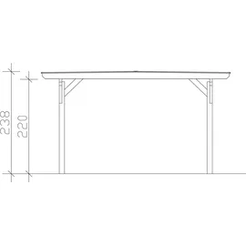 SKANHOLZ Carport Odenwald 4,28 x 6,48 m nussbaum inkl. Pfostenanker