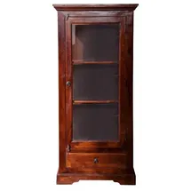 Massivmoebel24 Vitrine Akazie 72 x 40 x 155 cm Braun