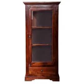 Massivmoebel24 Vitrine Akazie 72 x 40 x 155 cm Braun