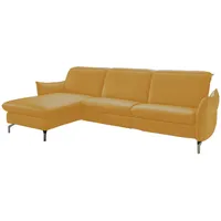 Livetastic Ecksofa, Gelb, Metall, 4-Sitzer, Ottomane links, L-Form, 263x179 cm, Hocker erhältlich, Armteil links, rechts, Wohnzimmer, Sofas & Couches, Wohnlandschaften, Ecksofas
