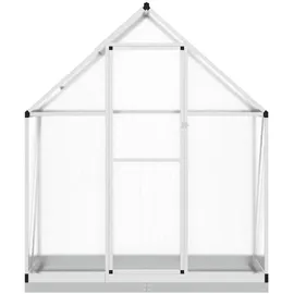 vidaXL Gewächshaus Aluminium Silber HKP 4 mm 1,0 m2