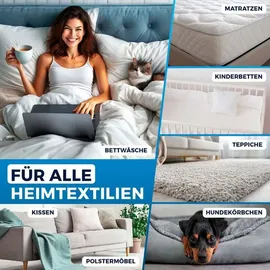 Clean Maxx CLEANmaxx Milbensauger für Matratzen mit UV-C-Licht, Rotation Power | Matratzenreiniger mit HEPA-Filter, entfernt 99,9% Aller Milben | Matratzensauger mit Ultraschall, Hitze & Vibration