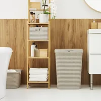 Rotho Wäschesammler Country 55 L cappuccino