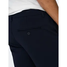 Only & Sons "ONSMARK SHORTS 0209 NOOS", Herren, Gr. M, N-Gr, blau (night sky), Web, Obermaterial: 64% Viskose, 31% Polyester, 5% Elasthan, unifarben, normal, Hosen Chinoshorts