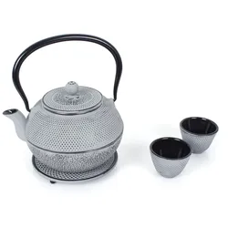 Teeservice aus Gusseisen grau 1,1L