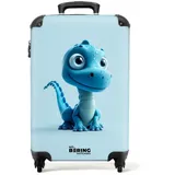 NoBoringSuitcases.com© NoBoringSuitcases.com Kinderkoffer, Kinderkoffer Jungen, Koffer Kinder, Kinder Reisekoffer, Kindertrolley Jungen, Handgepäck Koffer, Koffer Blau, Handgepäck 55x40x20 cm (Dino - Aqua-Blau)