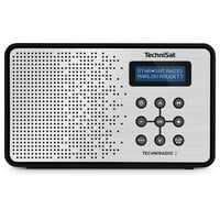TechniSat TECHNIRADIO 2 Digital-Radio mit Favoritenspeicher, mobiles DAB+ und UKW-Radio, Kopfhöreranschluss, Netz- oder Batteriebetrieb, perfektes Taschenradio für unterwegs, schwarz/silber