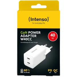 Intenso Power Adapter W40CC GaN weiß 2x USB-C 40W