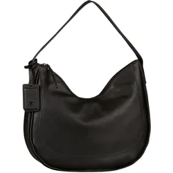 Hobo TOM TAILOR "Adela", Damen, Gr. B/H/T: 33cm x 28,5cm x 7cm, schwarz, Polyurethan, Taschen, aus Lederimtat in modernen Linienführung und abgesetzter Kantenfarbe