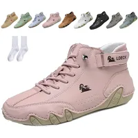 Snrtevu Alpaca Barfußschuhe, Alpaca-Ergonomischer, Wasserdichter & Schmerzlindernder Leder-BarfußSchuh, Schuhe Damen, Wasserdichte und Atmungsaktive OrthopäDische Barfuss Schuhe (Rosa,39) - 39 EU