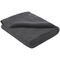 Wometo Strickdecke 140x190-60% recycelt Oeko-Tex®, dunkelgrau melierte Kuscheldecke