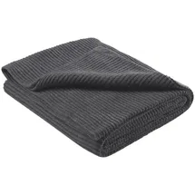 Wometo Strickdecke 140x190-60% recycelt Oeko-Tex®, dunkelgrau melierte Kuscheldecke