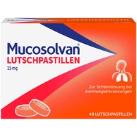 MUCOSOLVAN Lutschpastillen 15 mg, 40 Stück, mit Ambroxol, Hustenschleimlöser