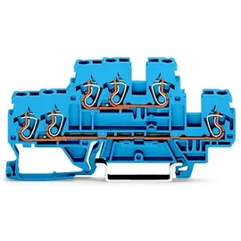 WAGO 870-534 Doppelstock-Durchgangsklemme 5mm Zugfeder Belegung: N, N Blau