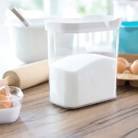 Emsa Optima rechteckig transparent weiß 1,6 l 2-teiliges Set