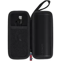Khanka Hartschalenhülle kompatibel mit Sonos Roam 2 / Sonos Roam/Sonos Roam SL, tragbarer, wasserdichter Bluetooth-Lautsprecher, Schwarz, nur Hülle