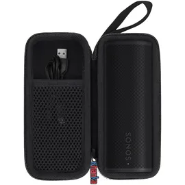 Khanka Hartschalenhülle kompatibel mit Sonos Roam 2 / Sonos Roam/Sonos Roam SL, tragbarer, wasserdichter Bluetooth-Lautsprecher, Schwarz, nur Hülle