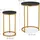 Relaxdays Satztisch Schwarz Gold Marmor 40 x 61,5 x 5 cm